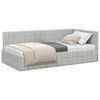 vidaXL Estrutura de Cama de Canto Cinzento-claro 90 x 200 cm Veludo