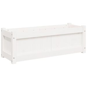 vidaXL Vaso/floreira de jardim 90x31x31 cm pinho maci&ccedil;o branco