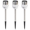 HI Estacas para ilumina&ccedil;&atilde;o de caminho luzes LED solares 3 pcs cristal