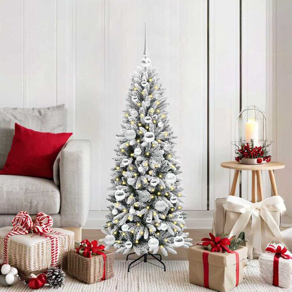 vidaXL Árvore de Natal Artificial com 150 LEDs Branco 53 x 53 x 120 cm