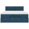 vidaXL Estrutura de cama otomana com colch&atilde;o 140x200 cm azul escuro