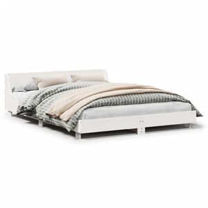 vidaXL Cama sem colch&atilde;o 120x200 cm madeira de pinho maci&ccedil;a branco