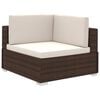 vidaXL 8 pcs conjunto lounge jardim c/ almofad&otilde;es vime PE castanho