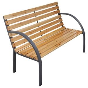 vidaXL Banco de jardim 112 cm madeira de abeto maci&ccedil;a