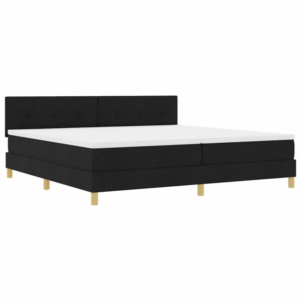 vidaXL Cama Box Spring LED com colch&atilde;o Preto 200 x 200 cm tecido