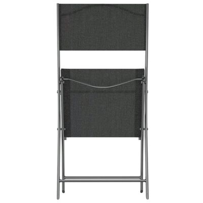 vidaXL Cadeiras de exterior dobráveis 2 pcs aço e textilene preto