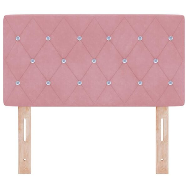 vidaXL Cabeceira com cabeceira Rosa 80 cm Couro Sint&eacute;tico