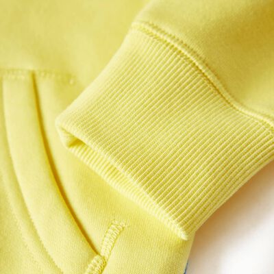 Sweatshirt para criança com capuz e fecho amarelo-claro 92