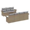 vidaXL Conjunto de Sof&aacute; de Jardim 8 pcs Bege e Cinza vime PE