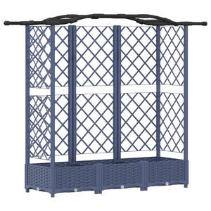 vidaXL Cama Elevada com Treli&ccedil;a e Telhado Cinzento 163 x 40 x 123 cm