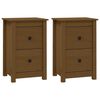 vidaXL Mesas de cabeceira 2pcs 40x35x61,5 cm pinho maci&ccedil;o castanho mel
