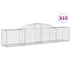 vidaXL Cestos gabi&atilde;o arqueados 15pcs 300x50x60/80 cm ferro galvanizado
