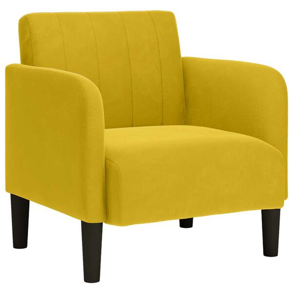 vidaXL Poltrona com apoio de bra&ccedil;os 54 cm veludo amarelo