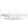 vidaXL Estrutura de cama com cabeceira e p&eacute;s 183x213 cm metal branco