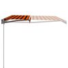 vidaXL Toldo retr&aacute;til manual 450x300 cm laranja e castanho