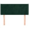 vidaXL Cabeceira de cama c/ abas veludo 93x16x78/88 cm verde-escuro