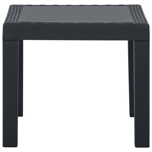 vidaXL 3 pcs conjunto lounge de jardim c/ almofadões plástico cinzento