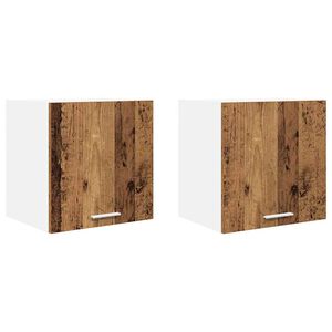 vidaXL Arm&aacute;rio suspenso 2 pcs Madeira Antiga e Branco 40 x 31 x 40 cm