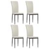 vidaXL Cadeiras de jantar 4 pcs veludo cor creme