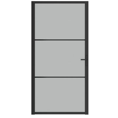 vidaXL Porta de interior 102,5x201,5 cm vidro mate e alumínio preto