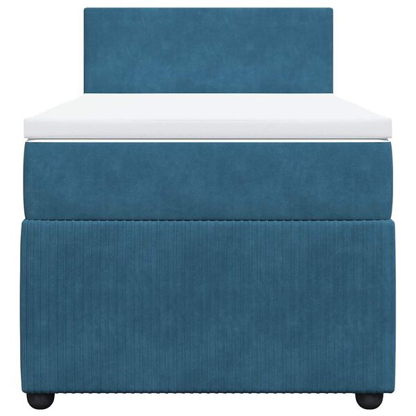 vidaXL Cama boxspring com colch&atilde;o 80x200 cm veludo azul