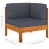 vidaXL 9 pcs conj. lounge de jardim c/ almofadões cinza-escuro acácia