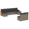 vidaXL 9 pcs conjunto sof&aacute;s p/ jardim com almofad&otilde;es vime PE cinzento