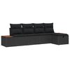 vidaXL Conjunto de Sof&aacute; de Jardim 6 unid. Preto vime PE