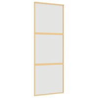 vidaXL Porta deslizante 76x205 cm vidro ESG fosco/alumínio dourado