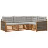 vidaXL Conjunto de Sof&aacute;s para Exterior 4 pcs Natural e Cinzento-Claro