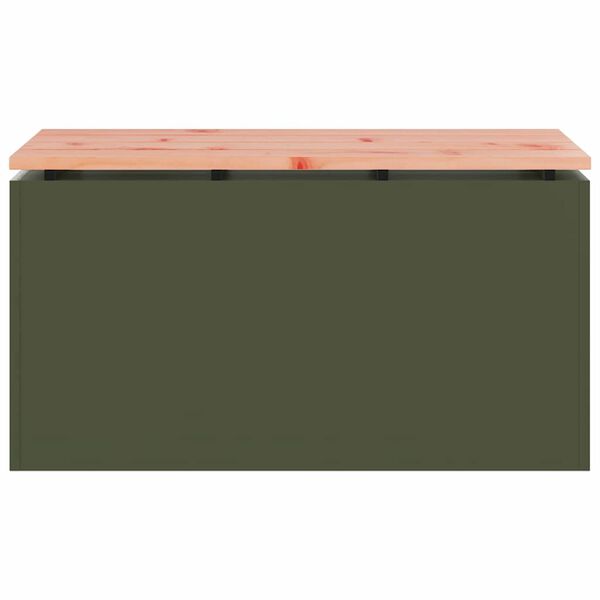 vidaXL Banco de jardim Verde-oliva 80 x 40 x 43 cm A&ccedil;o