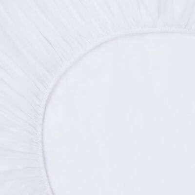 vidaXL Lençol ajustável impermeável 2 pcs 90x200 cm algodão branco