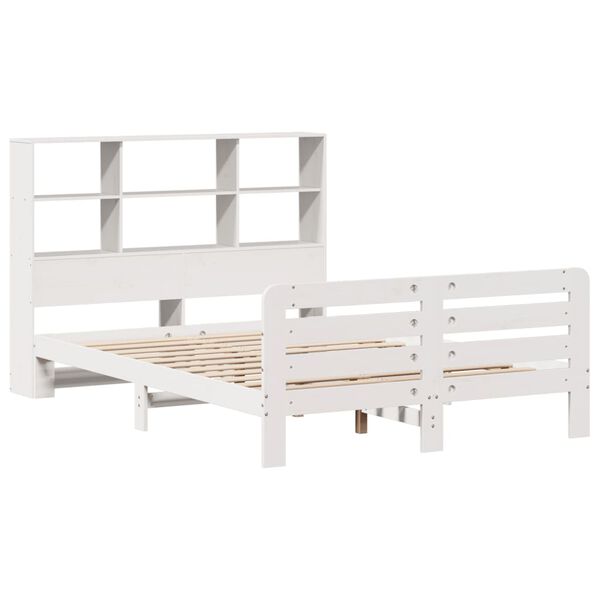 vidaXL Cama sem colch&atilde;o 140x190 cm madeira de pinho maci&ccedil;a branco