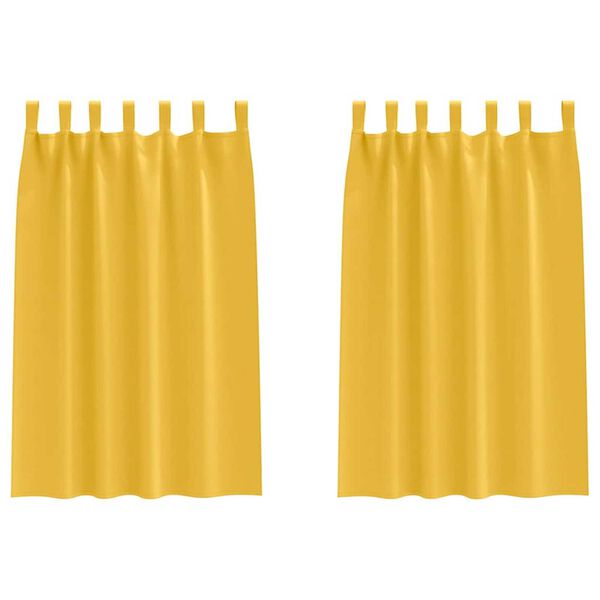 vidaXL Cortinas Blackout com Argolas 2 pcs Amarelo Mostarda