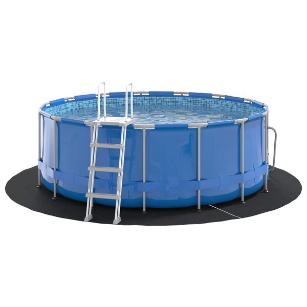 vidaXL Lona para Fundo de Piscina Preto &Oslash; 244 cm Tecido N&atilde;o Tecido