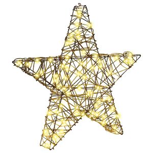 vidaXL Estrela 3D 50 LED Branco quente 55 x 52.5 x 9 cm Vime
