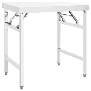 vidaXL Mesa de trabalho de cozinha dobr&aacute;vel 85x60x80 cm a&ccedil;o inoxid&aacute;vel