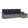 vidaXL Conjunto de Sof&aacute; de Jardim 5 unid. Cinzeto vime PE