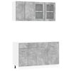 vidaXL Unidade de Cozinha Lyon 4 pcs Cinzento Cimento