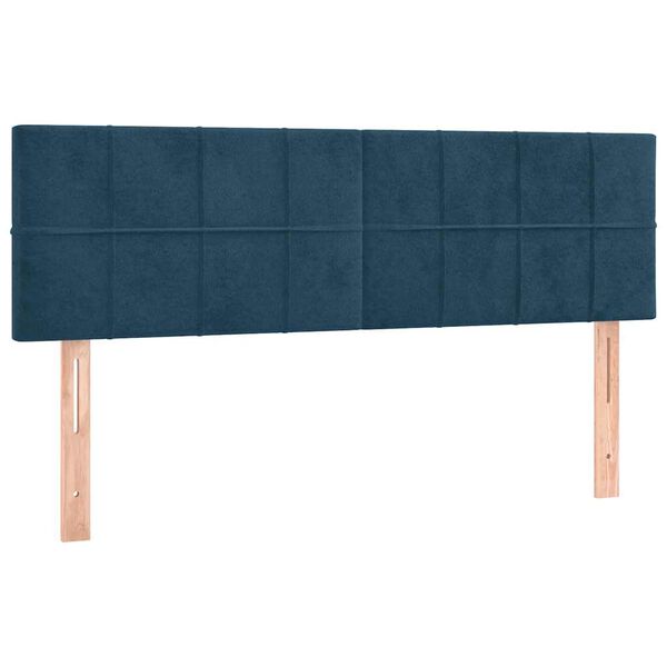 vidaXL Cabeceiras azul-escuro 144x5x78/88 cm veludo