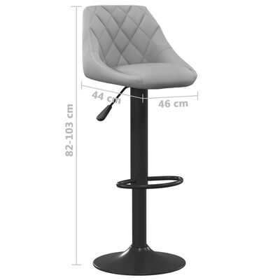 vidaXL Cadeiras de bar 2 pcs veludo cinzento-claro