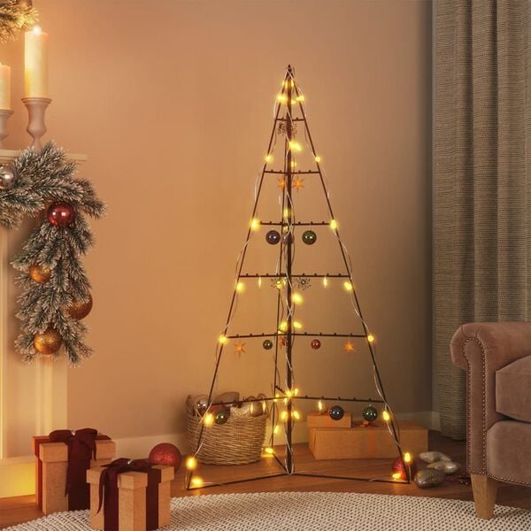 vidaXL Árvore de Natal para decoração 140 cm metal preto