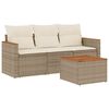 vidaXL 4 pcs conjunto de sof&aacute;s para jardim c/ almofad&otilde;es vime PE bege