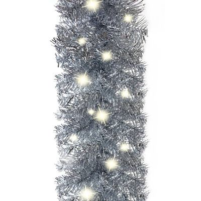 vidaXL Grinalda de Natal com luzes LED 10 m prateado