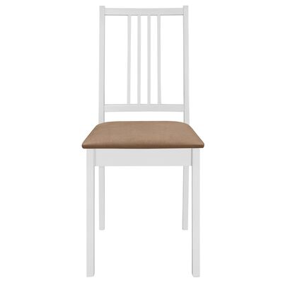 vidaXL Cadeiras de jantar com almofadões 6 pcs madeira maciça branco