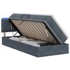 vidaXL Cama de Armazenamento LED com Colch&atilde;o Cinzento-Escuro