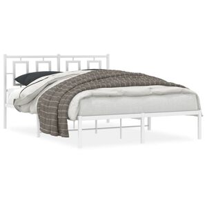 vidaXL Estrutura de cama com cabeceira 140x200 cm metal branco