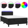 vidaXL Cama box spring c/ colch&atilde;o e LED 120x190 cm couro artif. preto