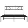 vidaXL Estrutura de cama com cabeceira 135x190 cm metal preto