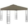 vidaXL Tenda de jardim 3x3m 180 g/m&sup2; cinzento-acastanhado